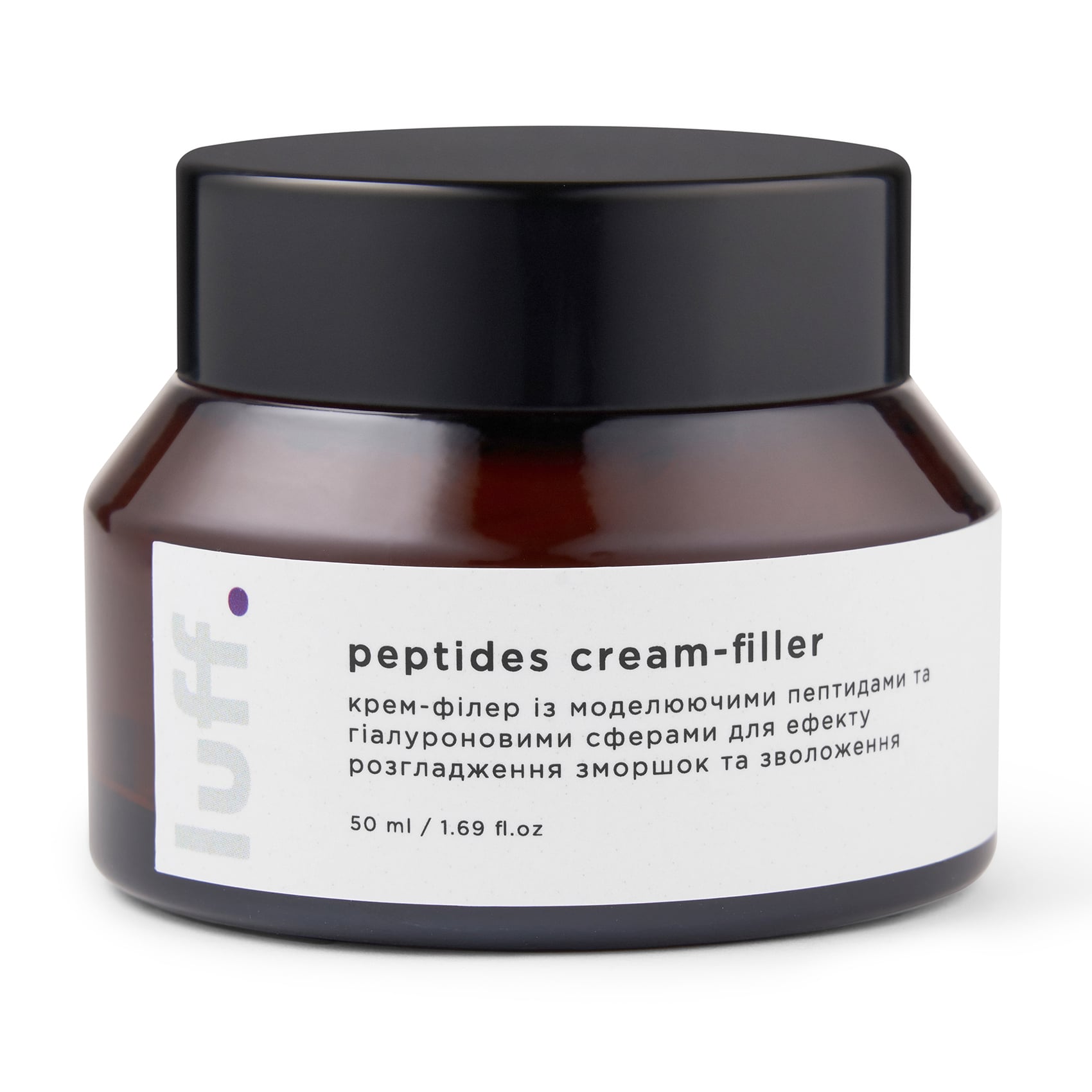 Денний крем-філер для обличчя Luff Peptides Cream-Filler із моделювальними пептидами та гіалуроновими сферами, для ефекту розгладження зморщок та зволоження, 50 мл